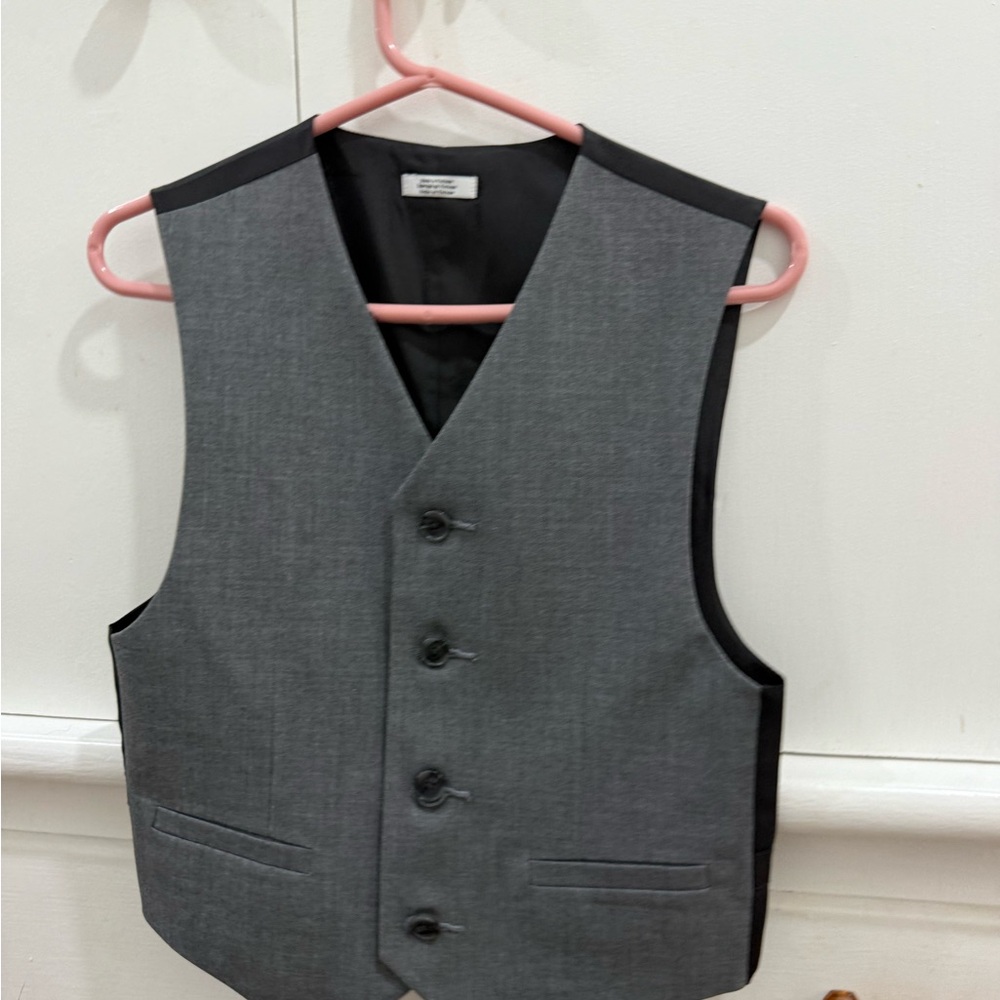 Boys Calvin Klein Charcoal Gray 3-piece suit